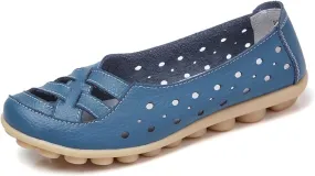 Womens Loafers Comfortable Dressy Closed Toe Sandals Wide Width Flats Slip On Moccasins Casual Driving Shoes Summer Comfort Walking Shoes Breathable Work Dressy Shoe Trending Sandals for Women