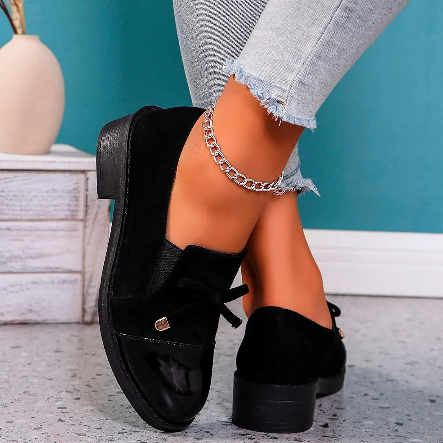 Womens Shoes Dressy Casual Chunky Penny Loafer Slip On Work Shoes Comfort Business Shoes Platform Lug Sole Loafers
