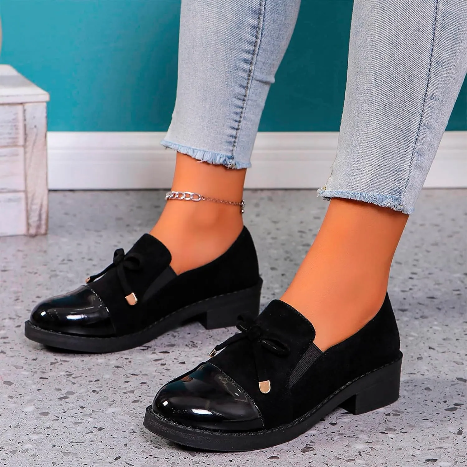 Womens Shoes Dressy Casual Chunky Penny Loafer Slip On Work Shoes Comfort Business Shoes Platform Lug Sole Loafers