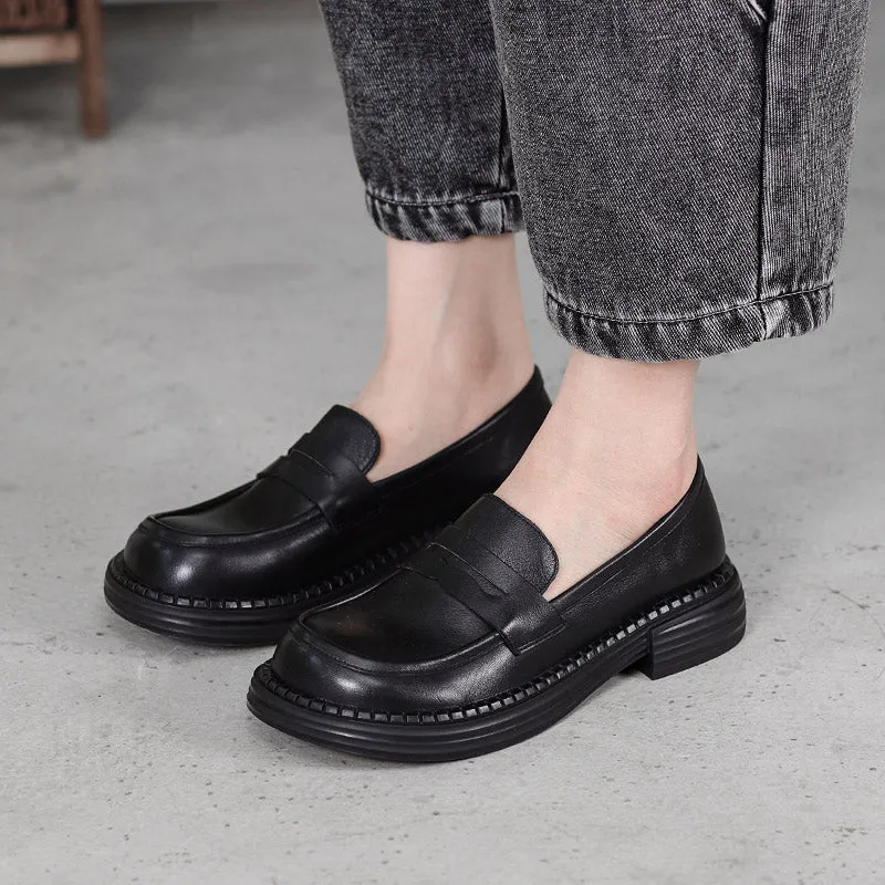 Women's Vintage Leather Handmade Flat Loafers