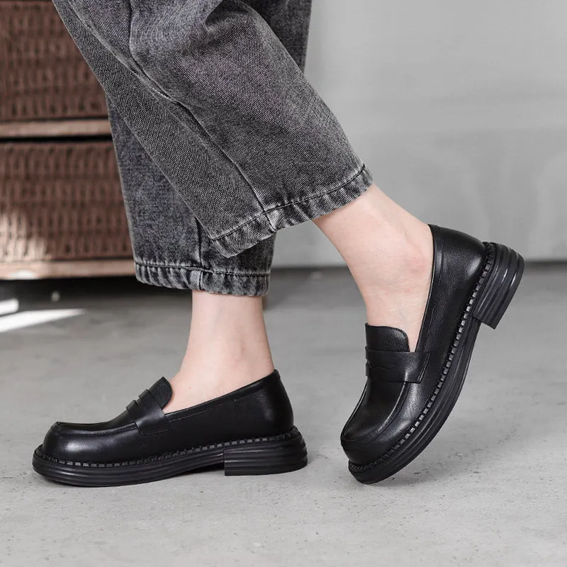 Women's Vintage Leather Handmade Flat Loafers