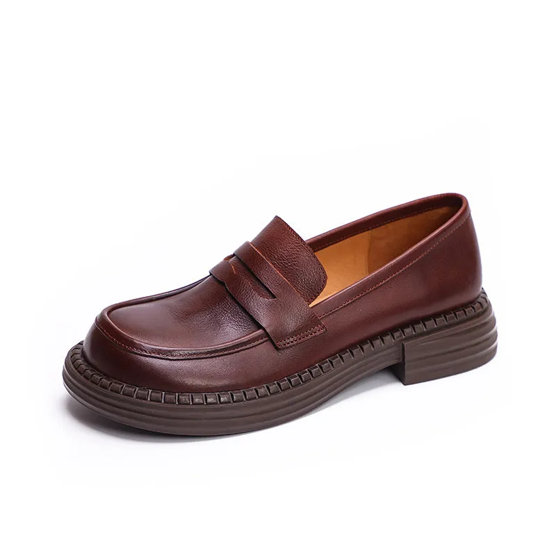 Women's Vintage Leather Handmade Flat Loafers