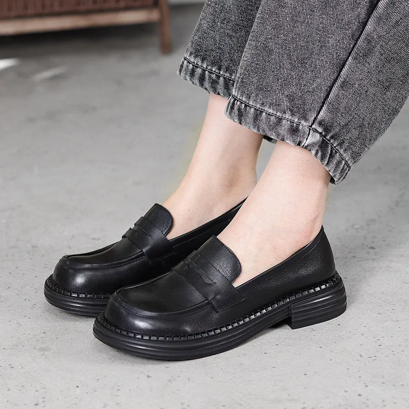 Women's Vintage Leather Handmade Flat Loafers
