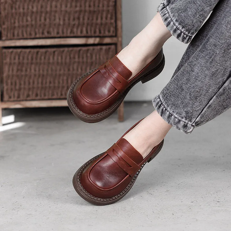 Women's Vintage Leather Handmade Flat Loafers