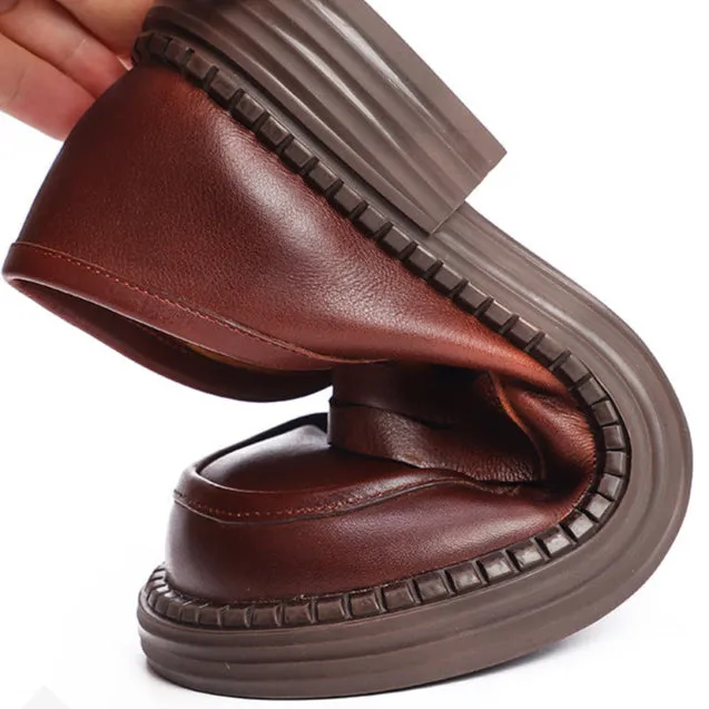 Women's Vintage Leather Handmade Flat Loafers
