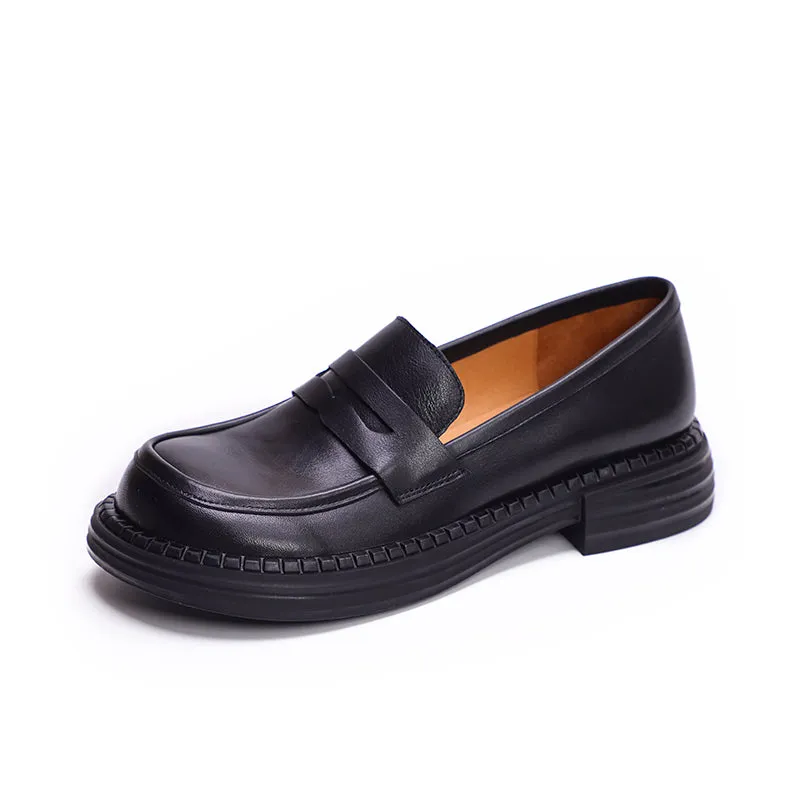 Women's Vintage Leather Handmade Flat Loafers