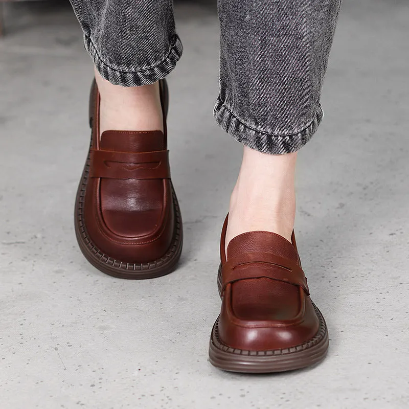 Women's Vintage Leather Handmade Flat Loafers