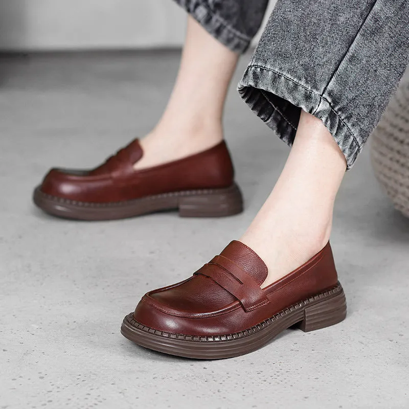 Women's Vintage Leather Handmade Flat Loafers