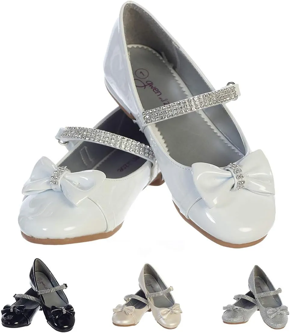Zapatos blancos para nias Vestir Fiesta Size 5 White Dress Shoes for Girls First Communion Shoes Flower Girls' Flats Mary Jane Big Kids Little Dressy Wedding Easter Rhinestone